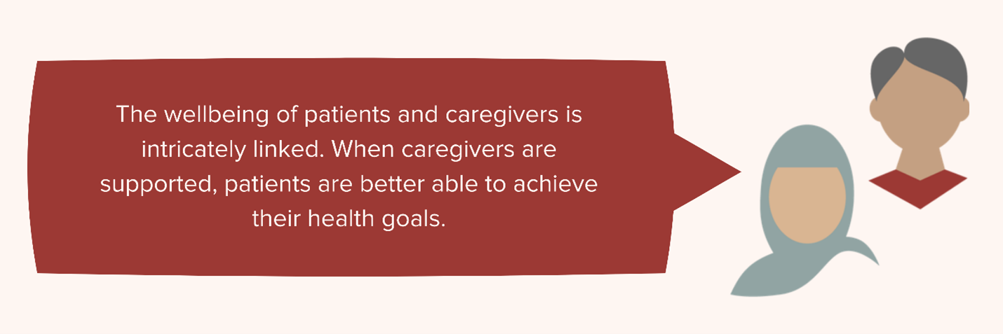 The wellbeing of patients and caregivers is intricately linked. When caregivers are supported, patients are better able to achive their health goals.