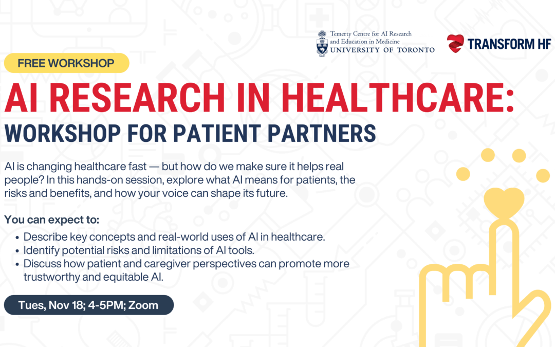 AI Research in Healthcare: Workshop for Patient Partners